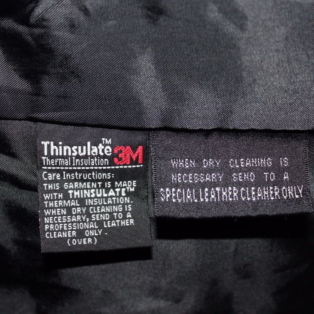 Wilson's Thinsulate 3M XL Insulated 3 Button Snap Black 100% Leather Jacket Coat - Picture 10 of 11